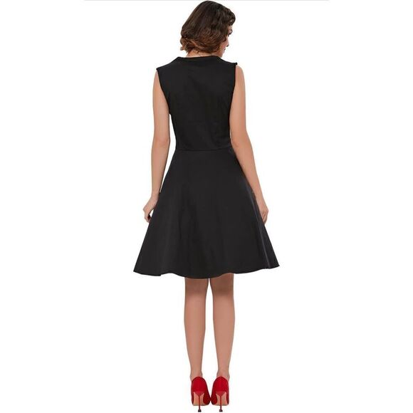 KILLREAL Women's Retro Vintage Style Cocktail Party Swing Dress - Picture 2 of 7